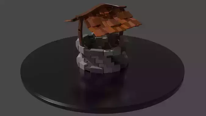 3D Water Well in LOW POLY