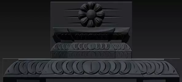 nepali wooden carved window 3D model_4