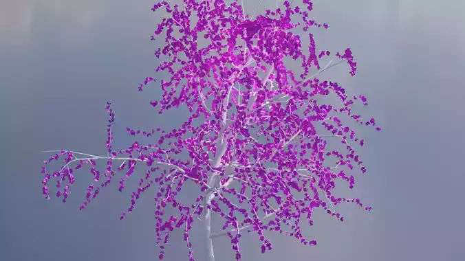 Pink Leaf Tree Free low-poly 3D model