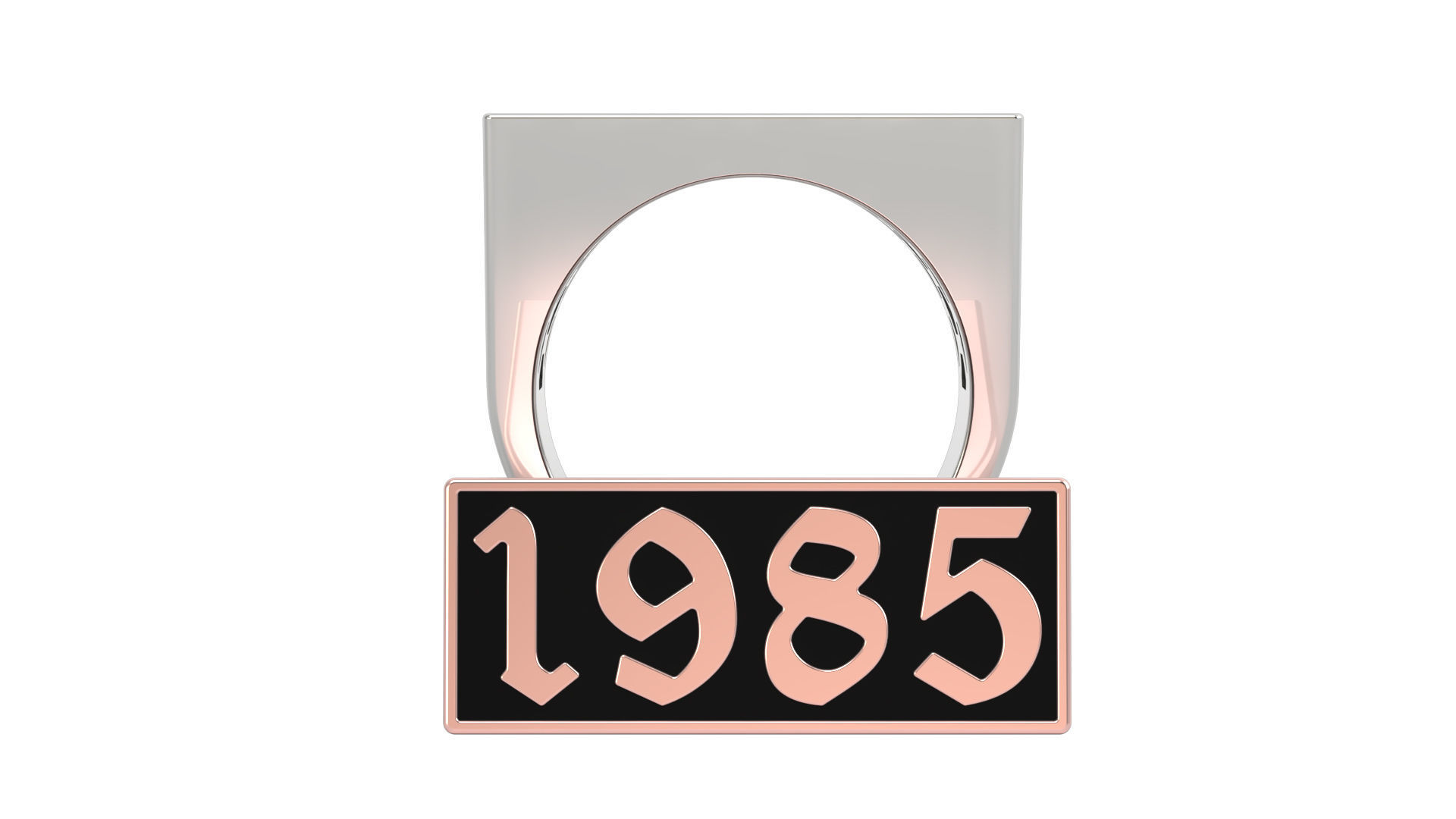 1985 Ring Set with and without gallery Size 5 - 9 US 3D print model_4
