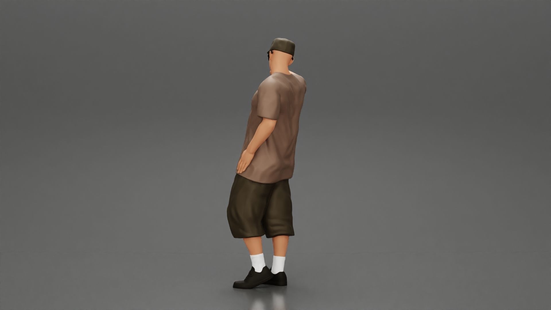 Gangster homie in cap pointing his finger at somebody 3D print model_4