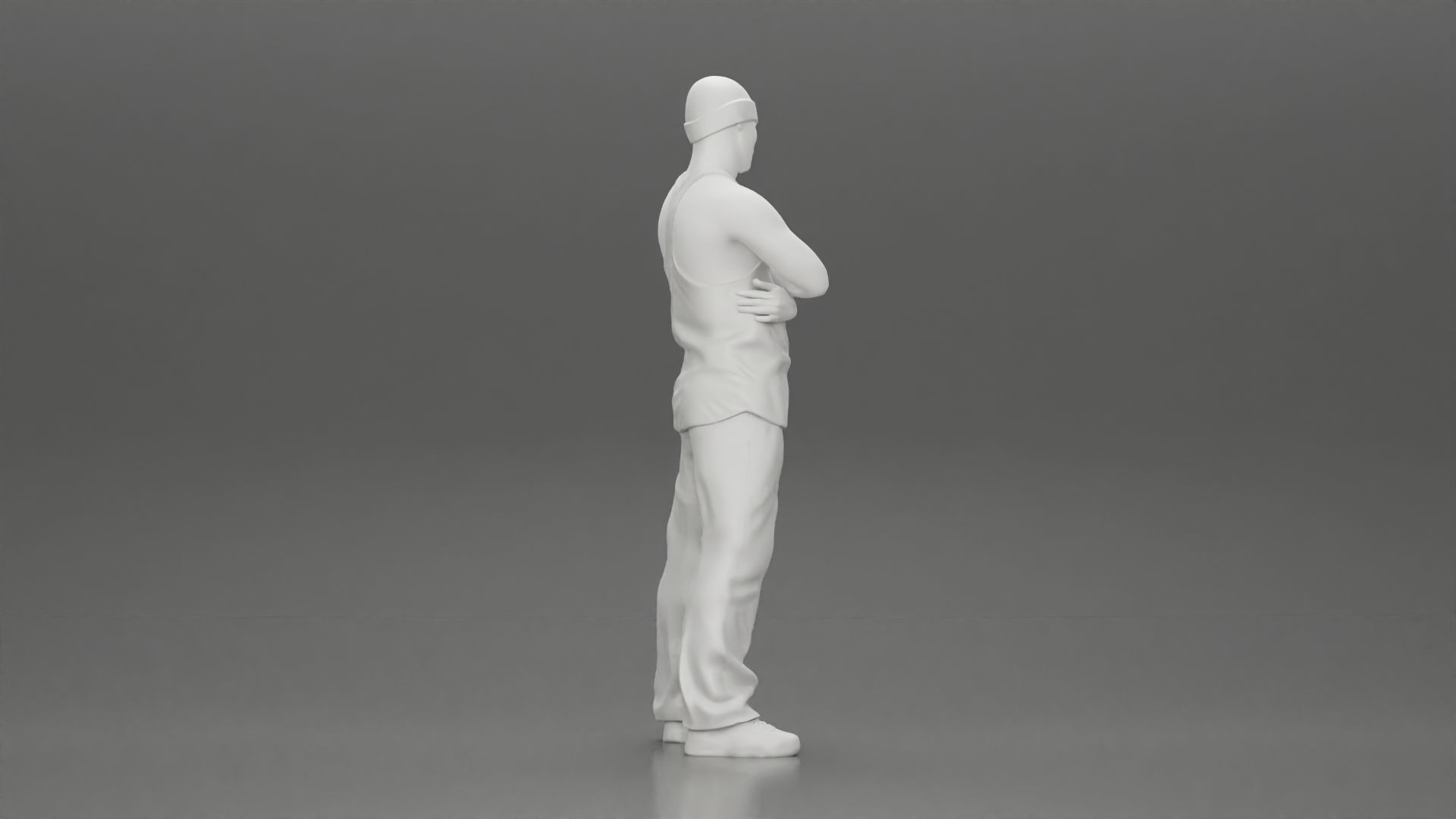 gangster homie arms crossed in hat 3D print model_8
