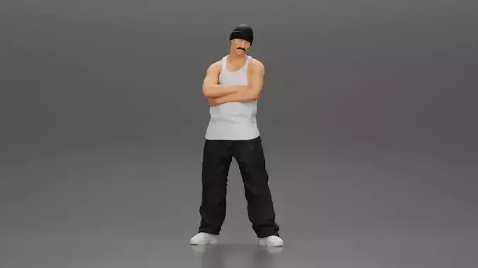 gangster homie arms crossed in hat