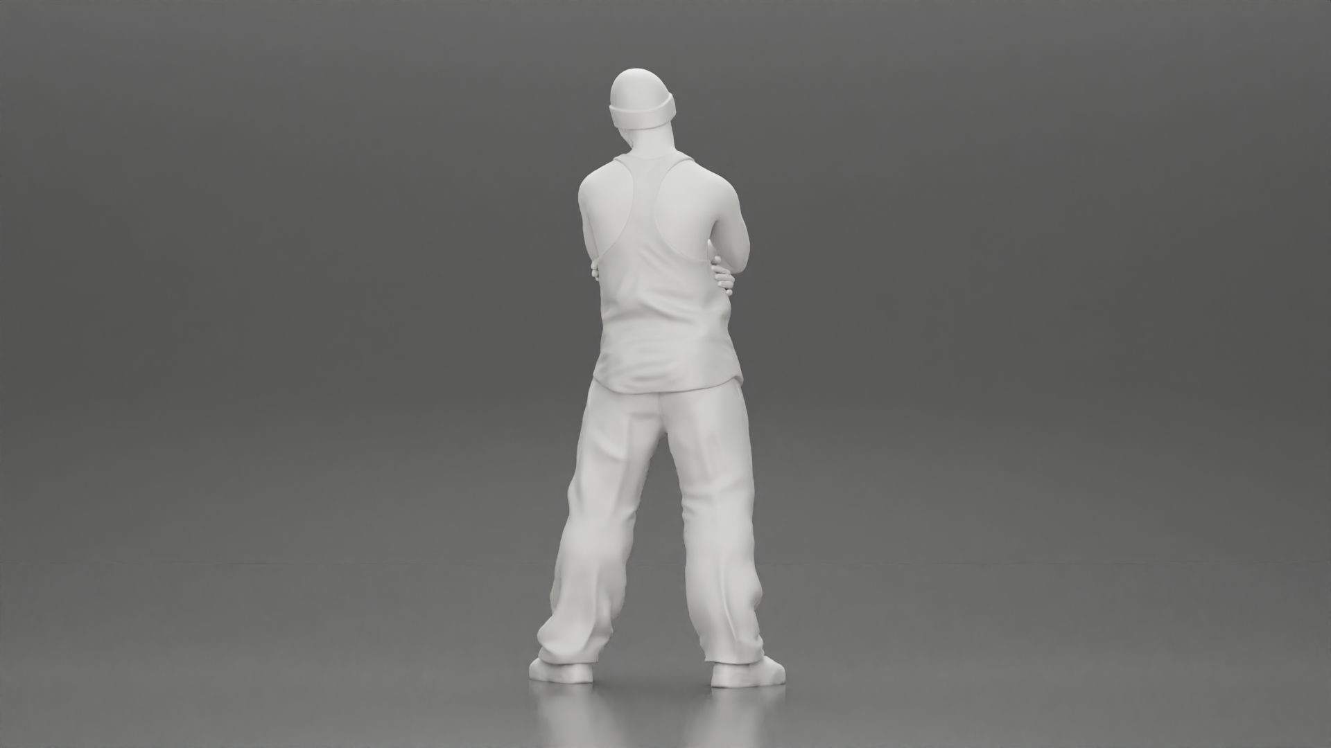 gangster homie arms crossed in hat 3D print model_9