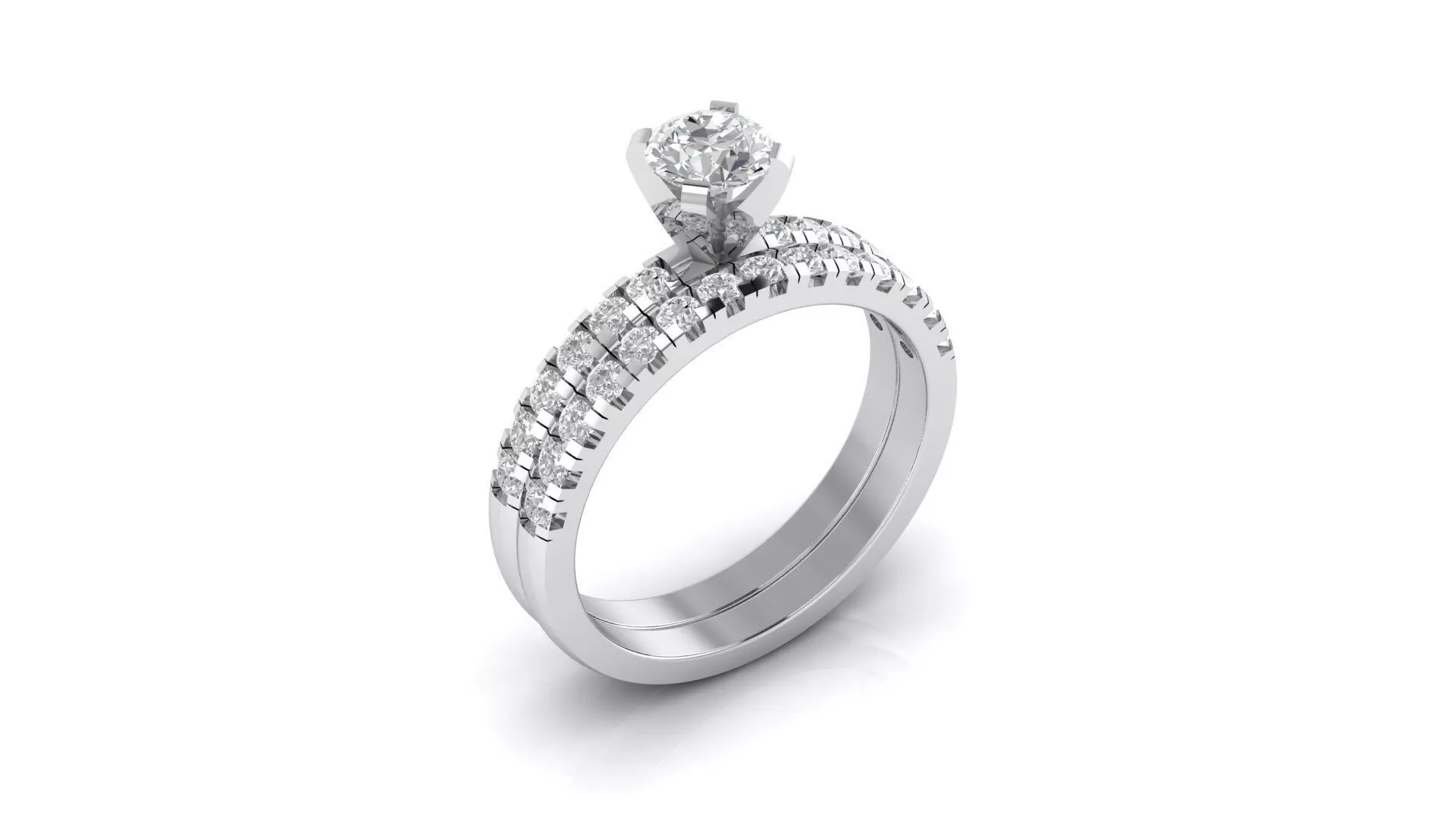 Round Cut Diamond Wedding Ring Engagement Proposal ring 3D print model