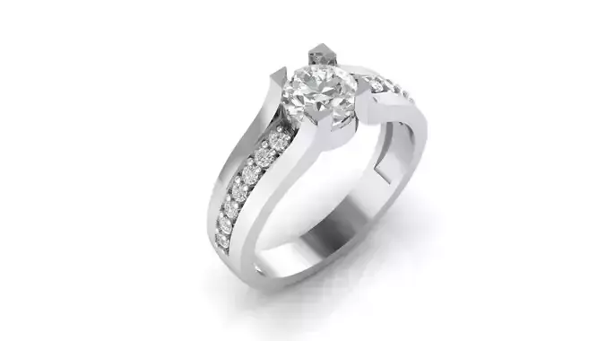 Ladies diamond engagement ring 3d model