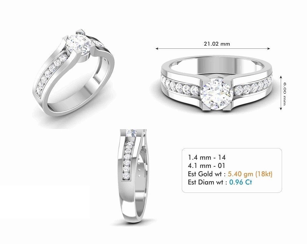 Ladies diamond engagement ring 3d model 3D print model_1