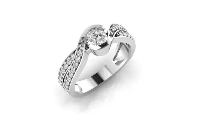 Proposal diamond wedding ring 3d model