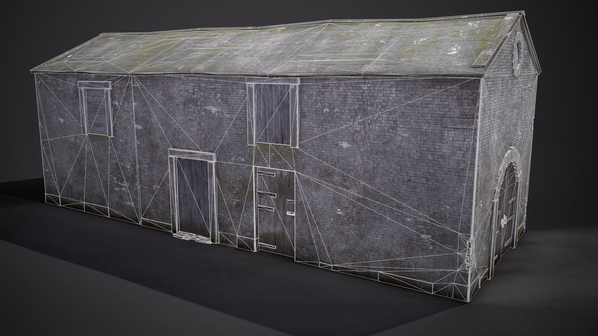 Stone Barn 4k Tex Game Ready Low-poly 3D model_8