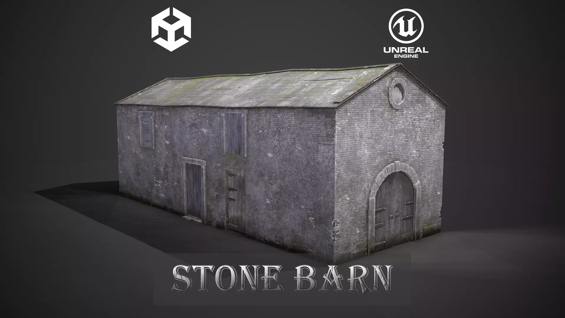 Stone Barn 4k Tex Game Ready Low-poly 3D model_0