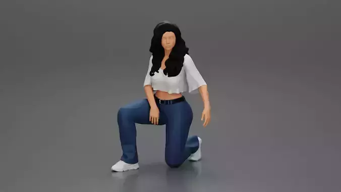 Chola Girl in sitting on knee 