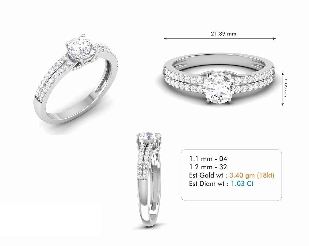 Big diamond stone engagement ring 3d model 3D print model_1