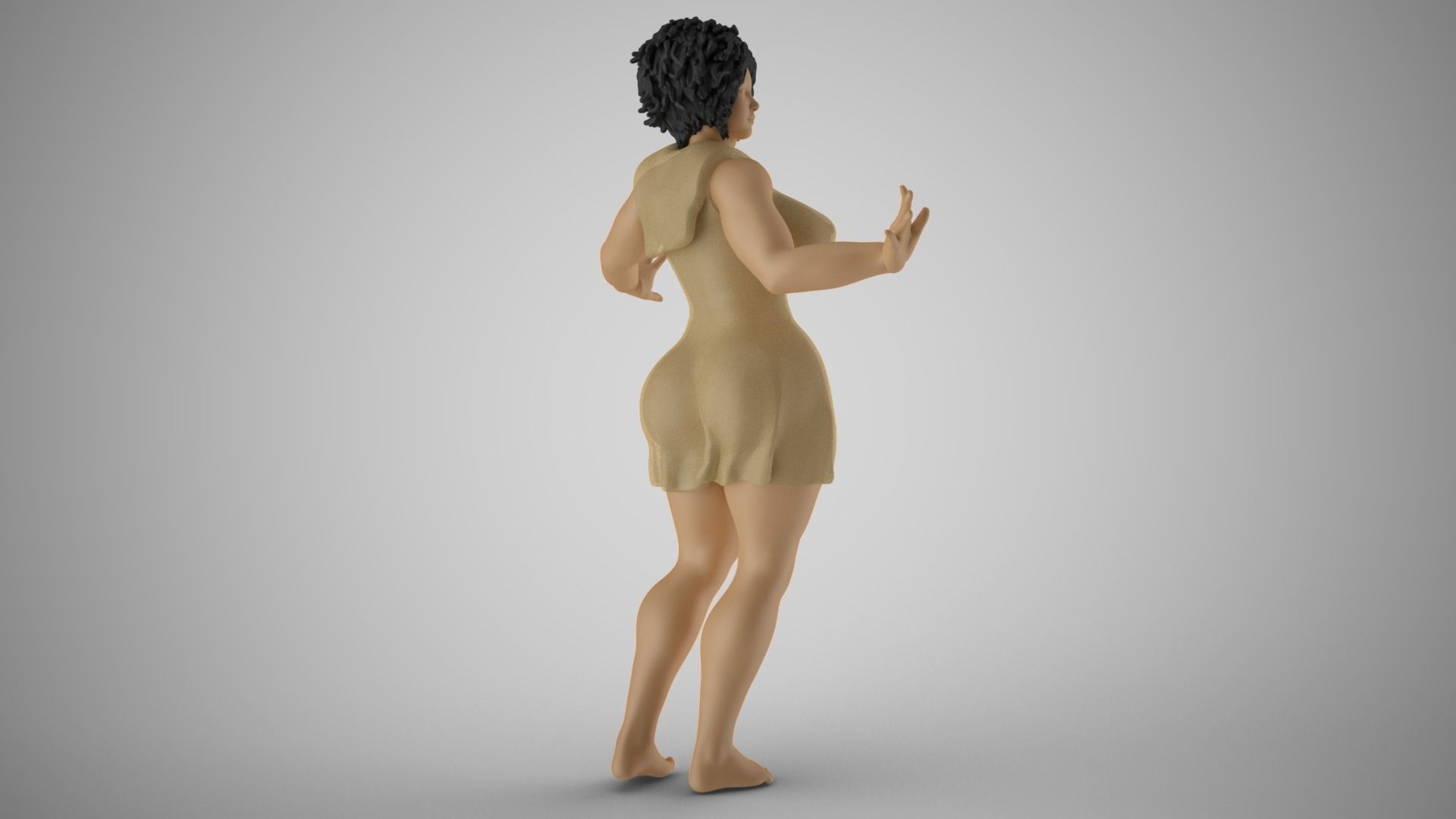 Anxious Fat Woman 3D print model_6