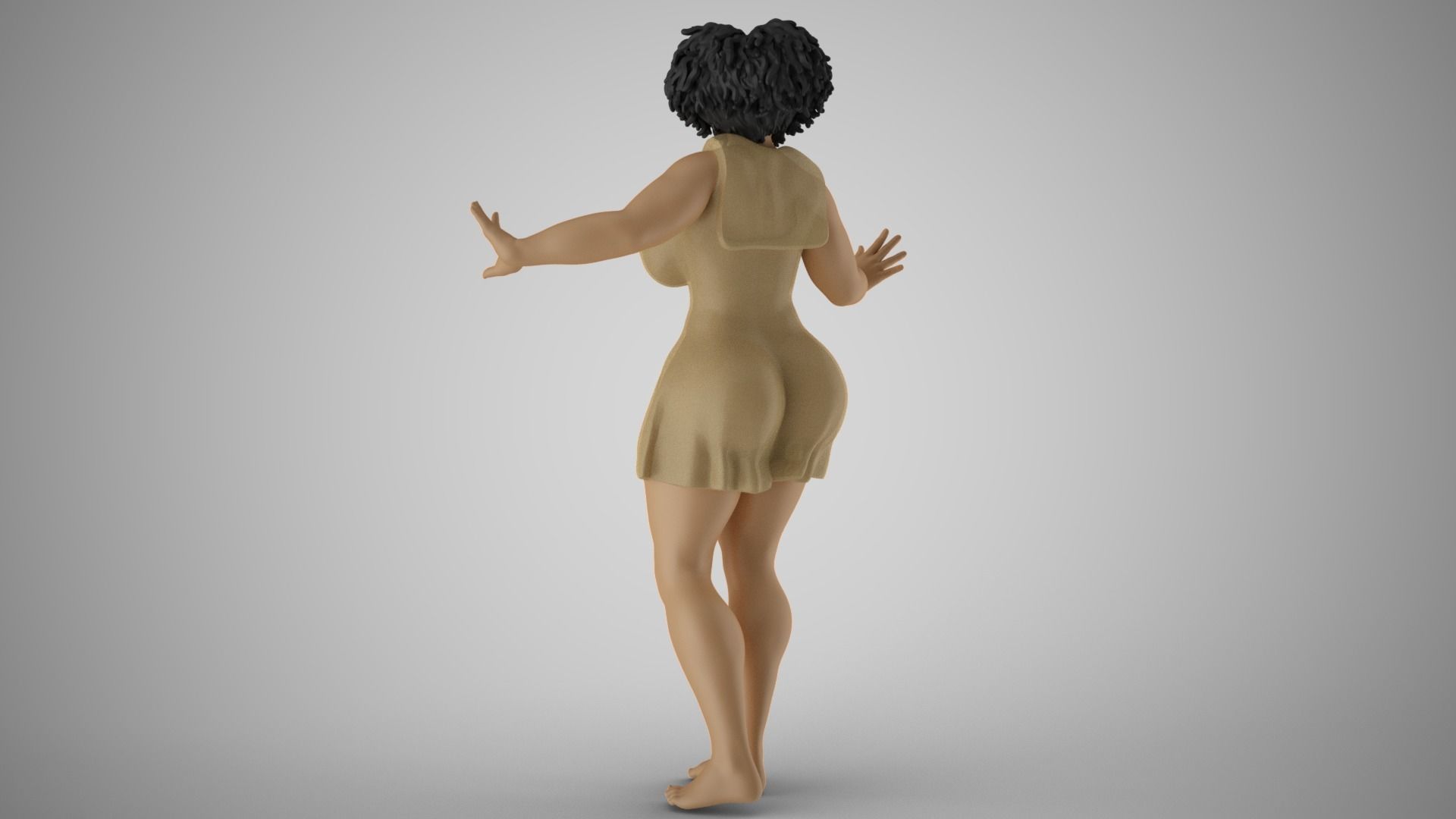 Anxious Fat Woman 3D print model_8