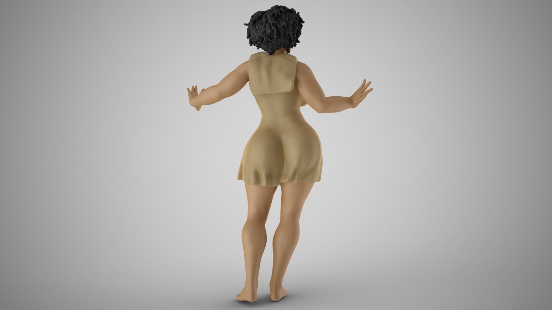 Anxious Fat Woman 3D print model_7
