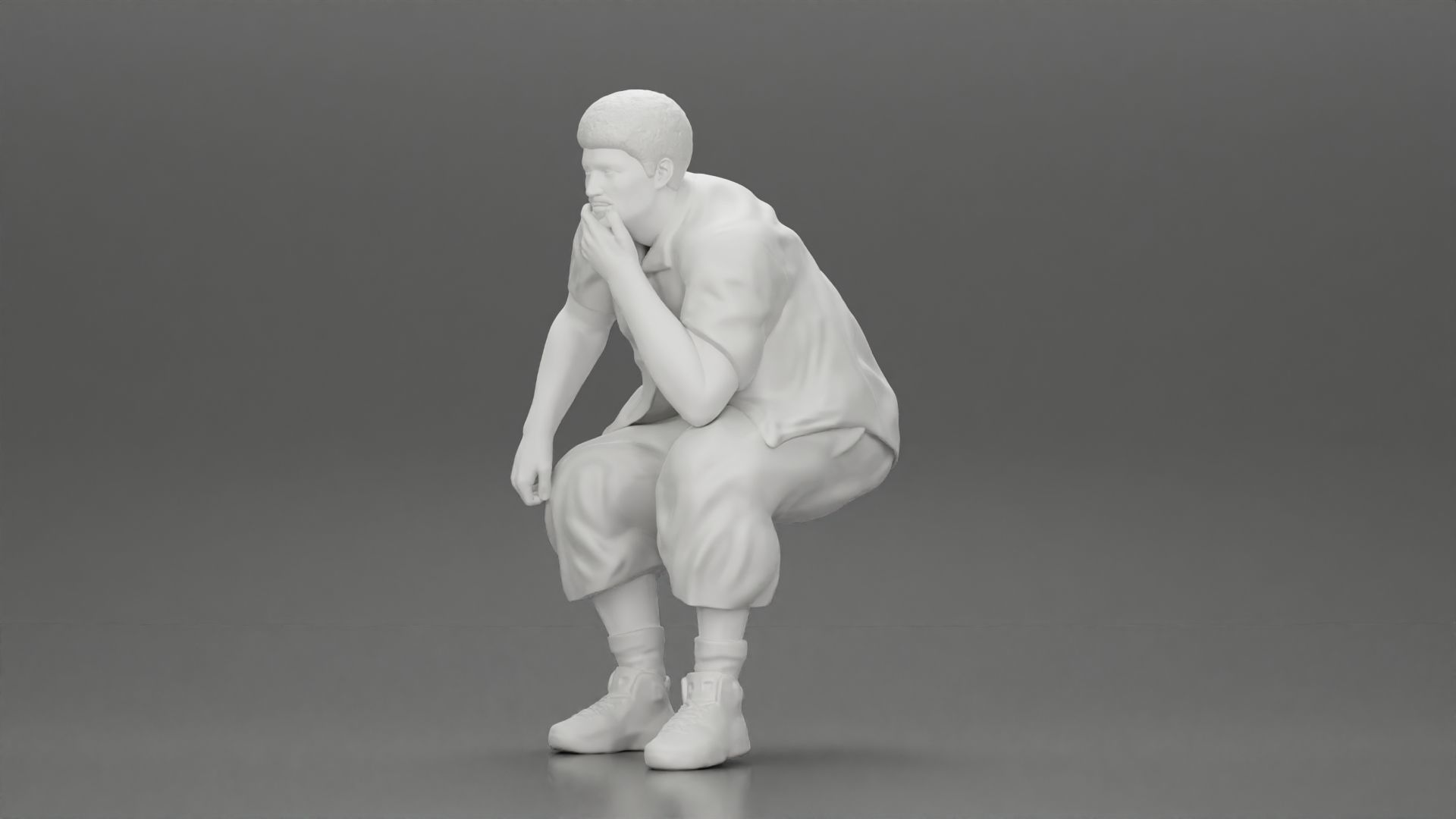 Fat Gangster sitting and thinking 3D print model_11