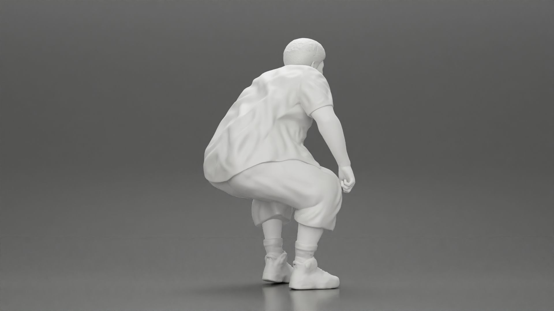 Fat Gangster sitting and thinking 3D print model_8