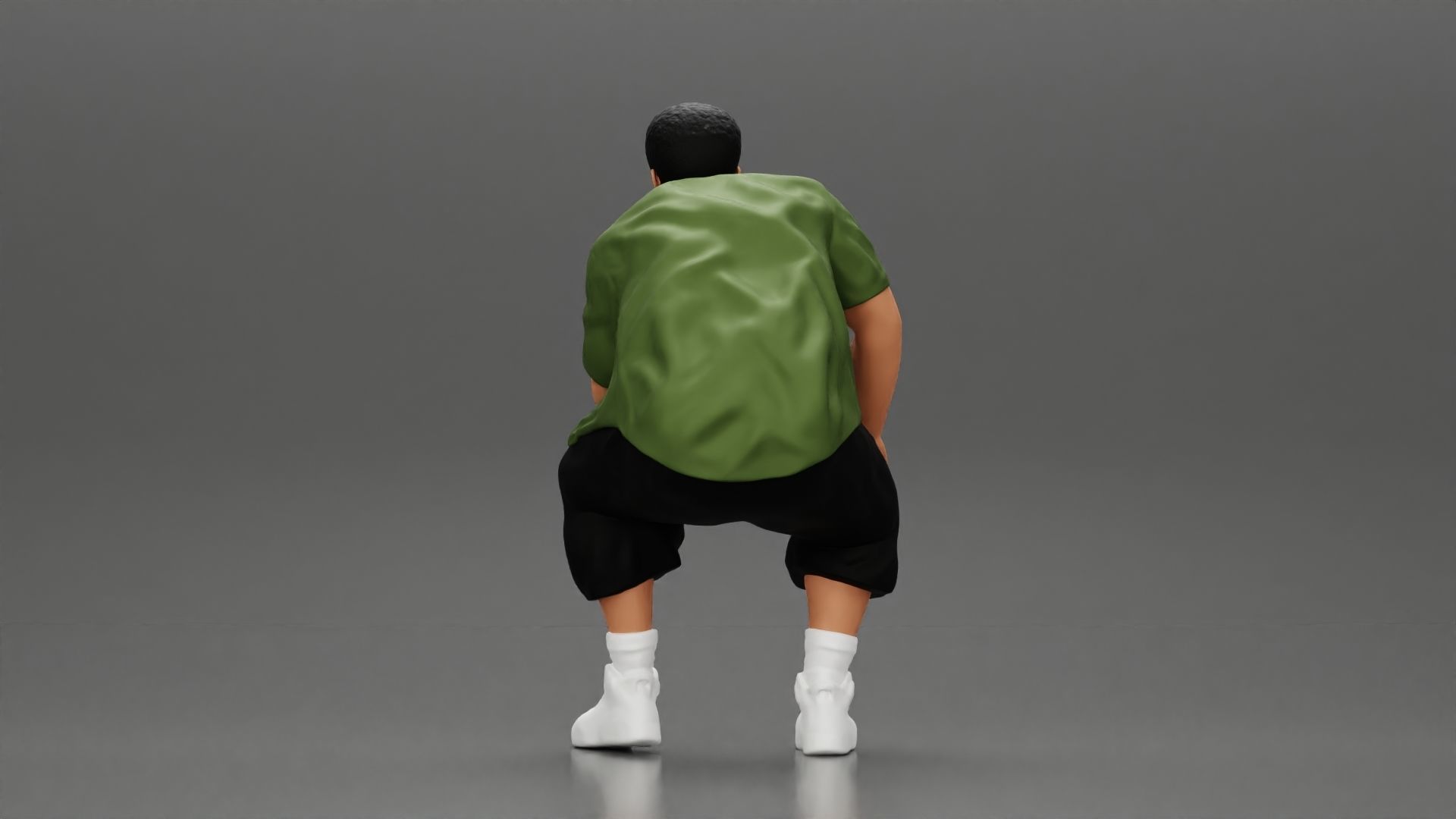 Fat Gangster sitting and thinking 3D print model_3