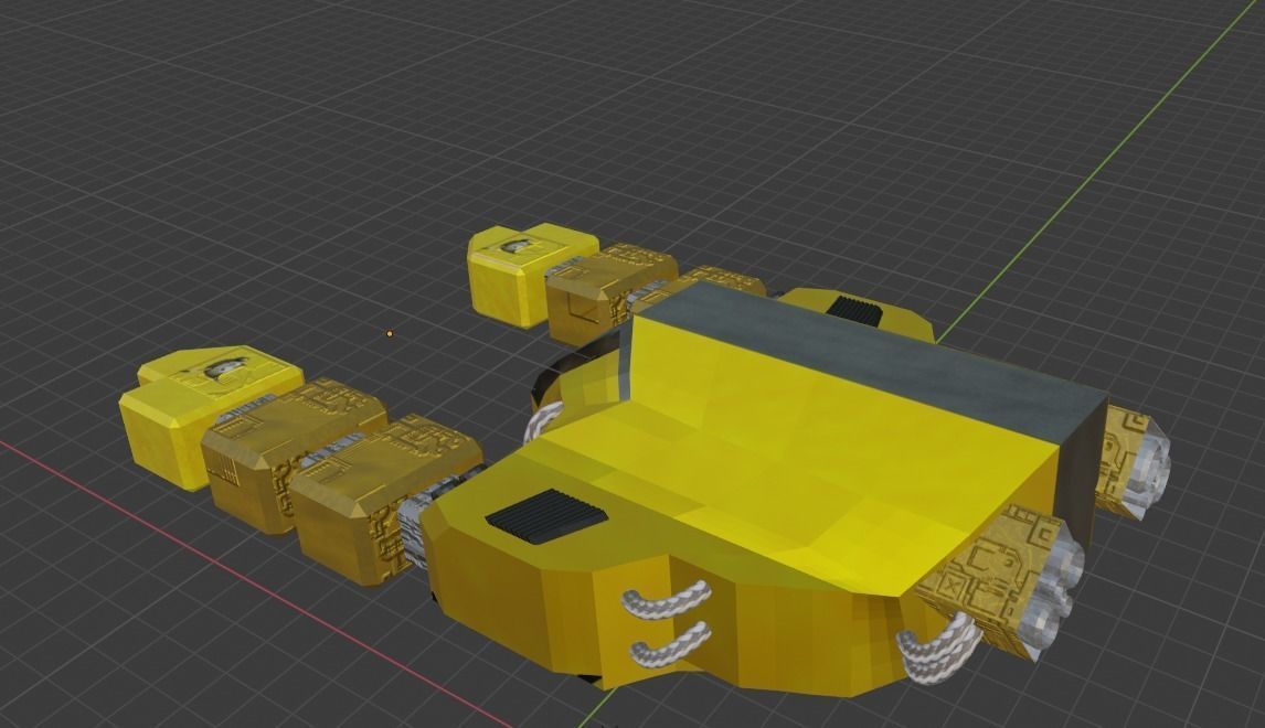 Advent MkI LowPoly Spaceship Low-poly 3D model_1