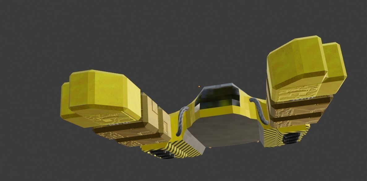 Advent MkI LowPoly Spaceship Low-poly 3D model_2