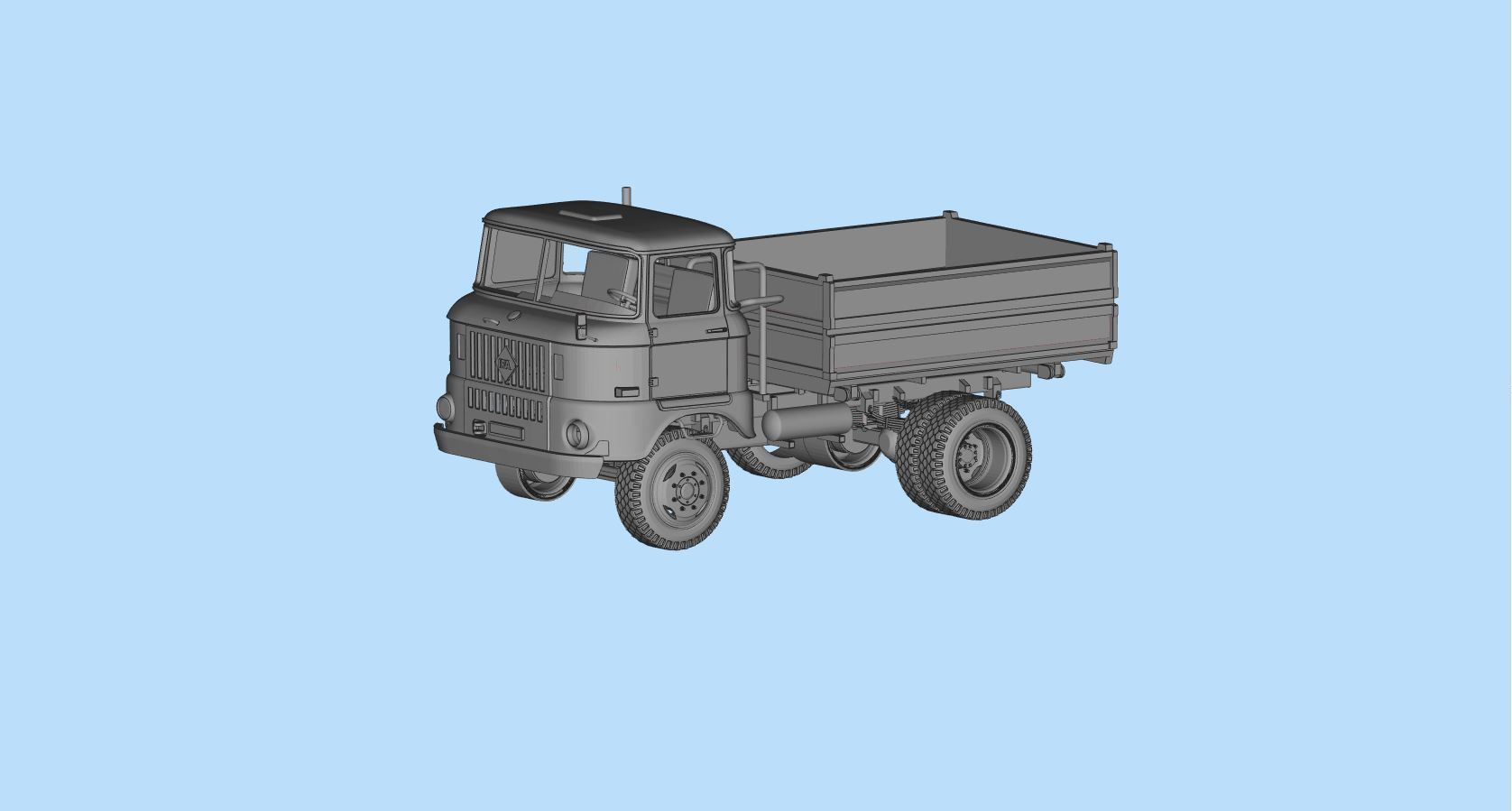 STL Files for 3D Printing IFA w50 short Cab 3D print model_3