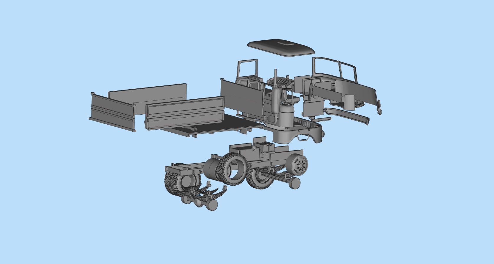 STL Files for 3D Printing IFA w50 short Cab 3D print model_8