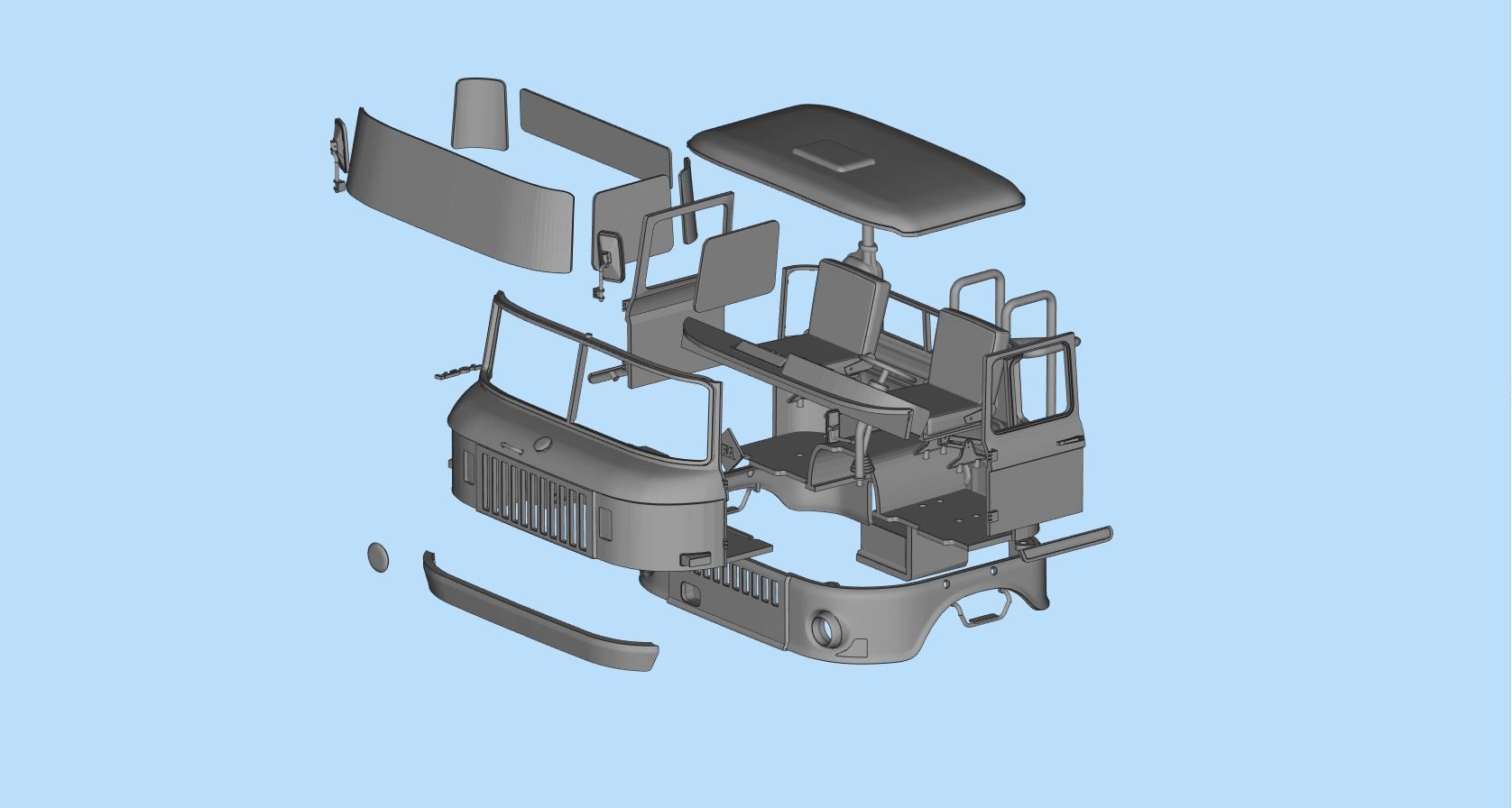 STL Files for 3D Printing IFA w50 short Cab 3D print model_17