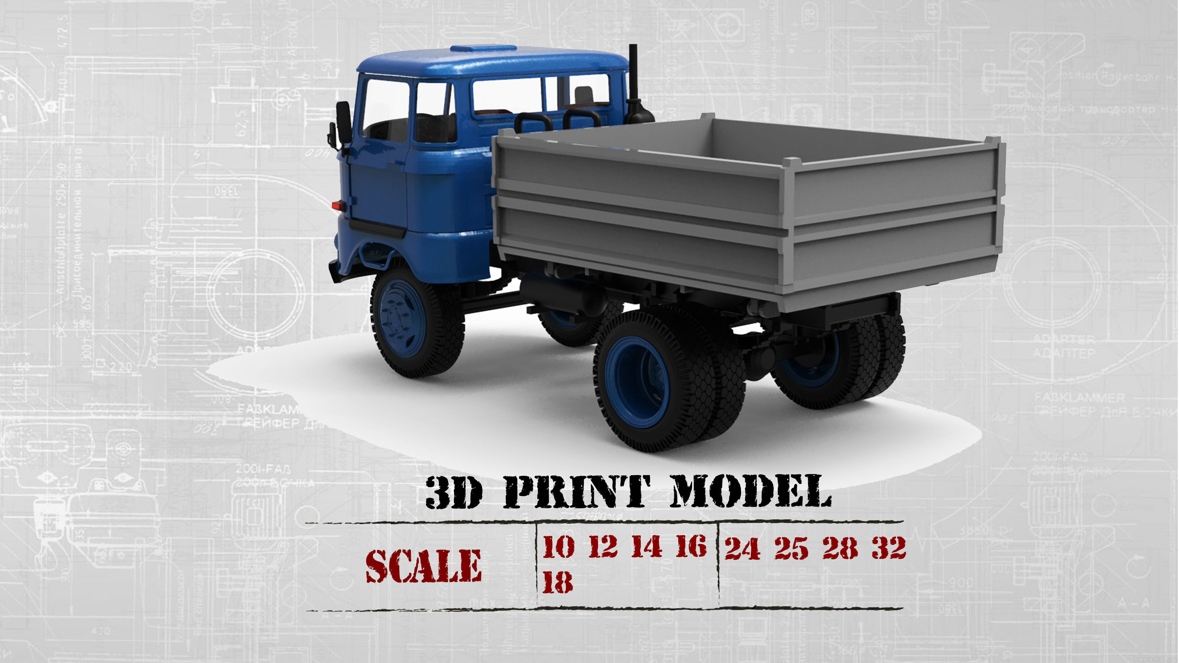STL Files for 3D Printing IFA w50 short Cab 3D print model_2