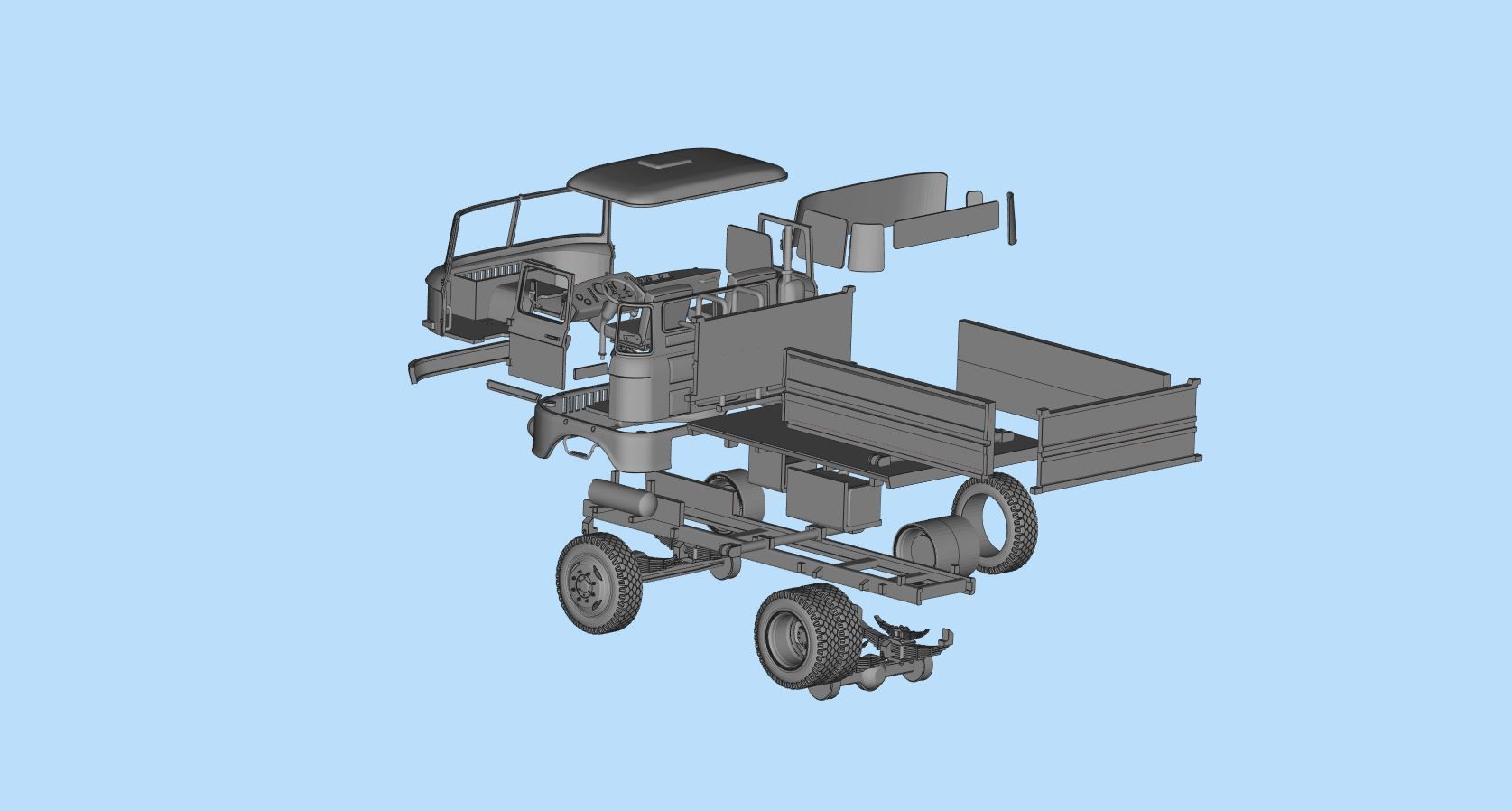 STL Files for 3D Printing IFA w50 short Cab 3D print model_4