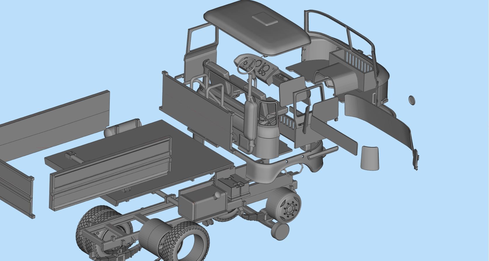 STL Files for 3D Printing IFA w50 short Cab 3D print model_10