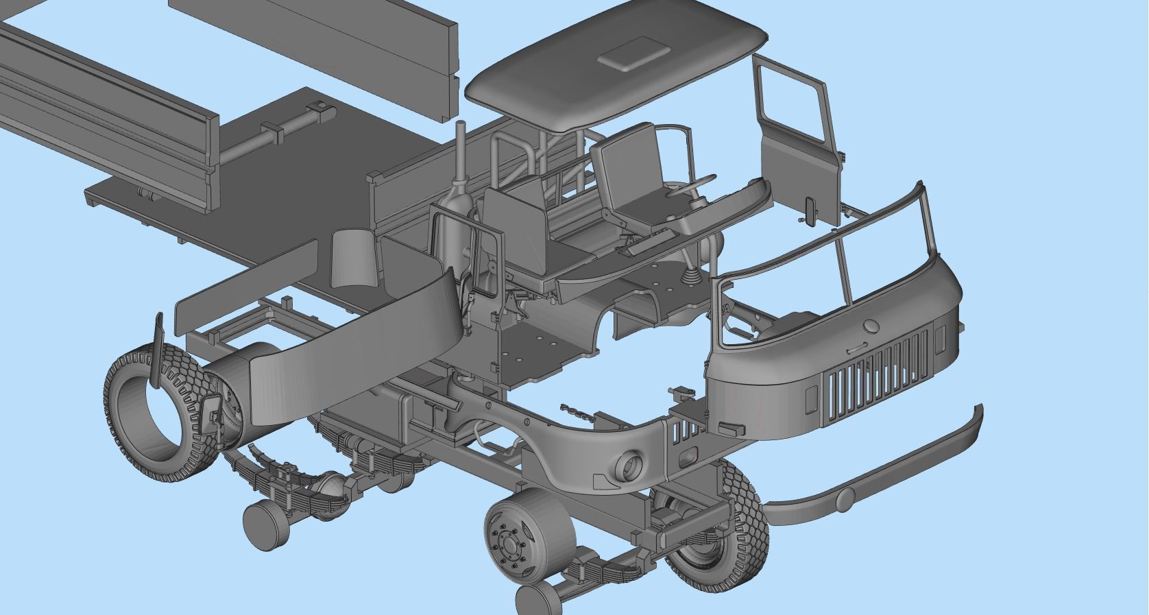 STL Files for 3D Printing IFA w50 short Cab 3D print model_12