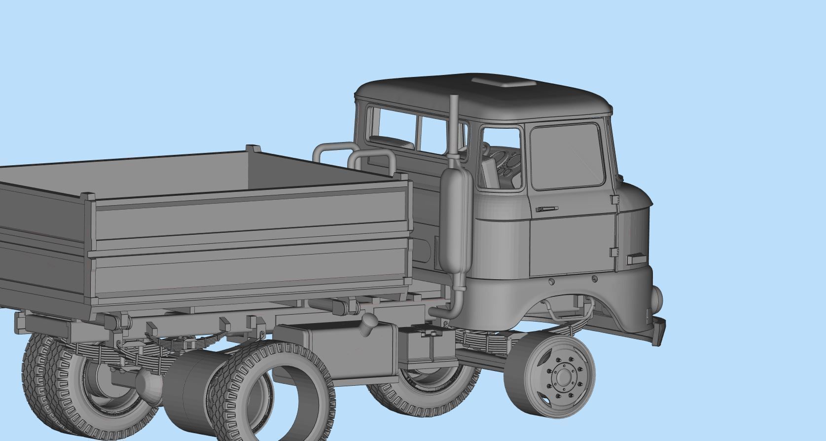 STL Files for 3D Printing IFA w50 short Cab 3D print model_5