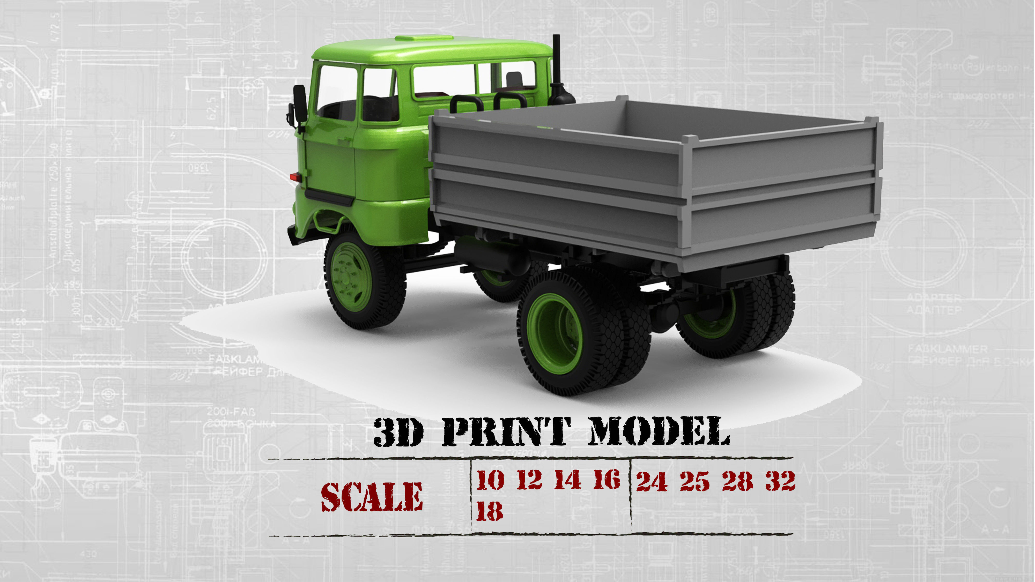 STL Files for 3D Printing IFA w50 short Cab 3D print model_22