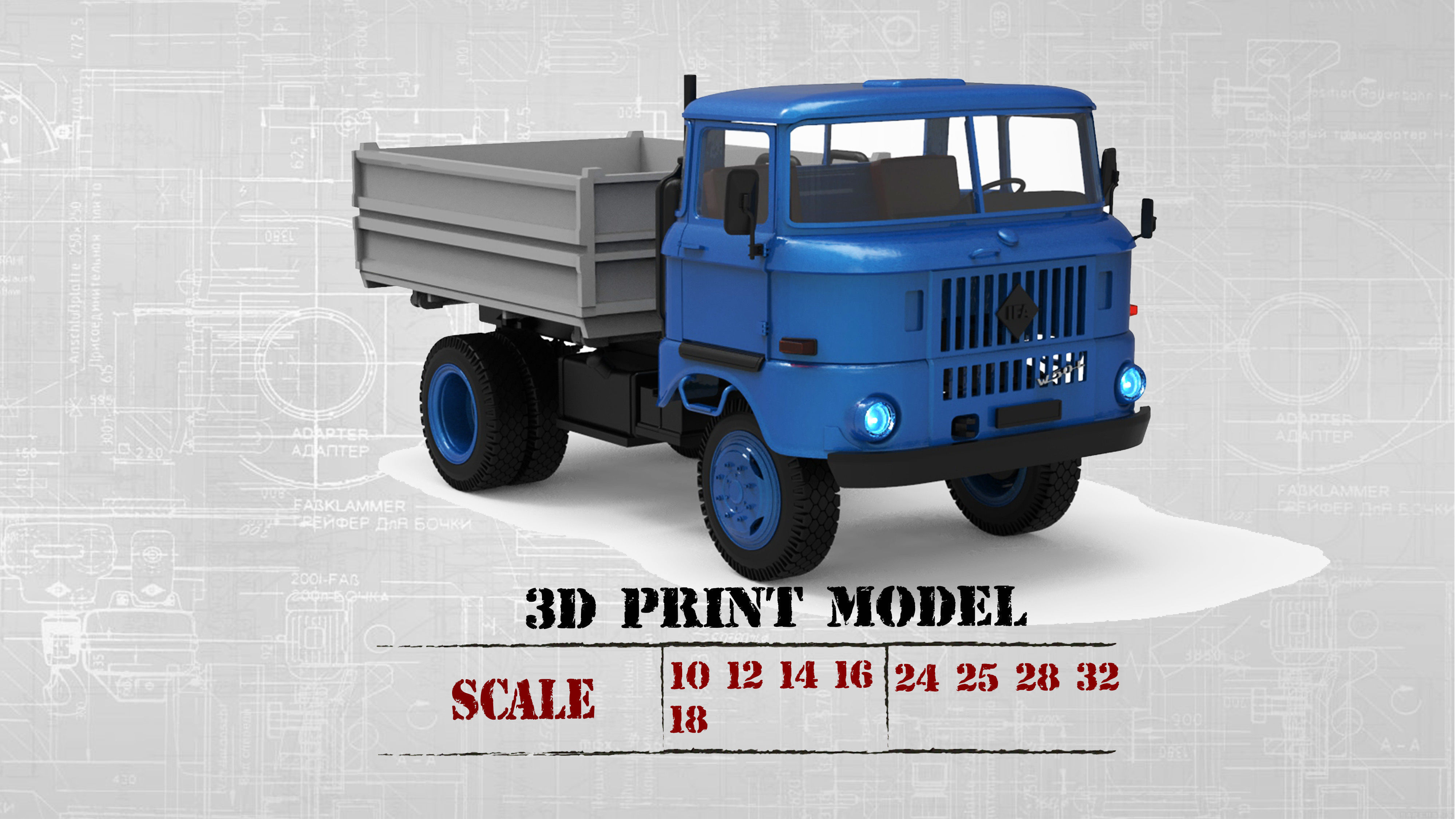 STL Files for 3D Printing IFA w50 short Cab 3D print model_14
