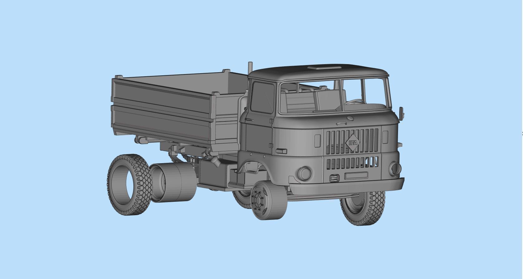 STL Files for 3D Printing IFA w50 short Cab 3D print model_6
