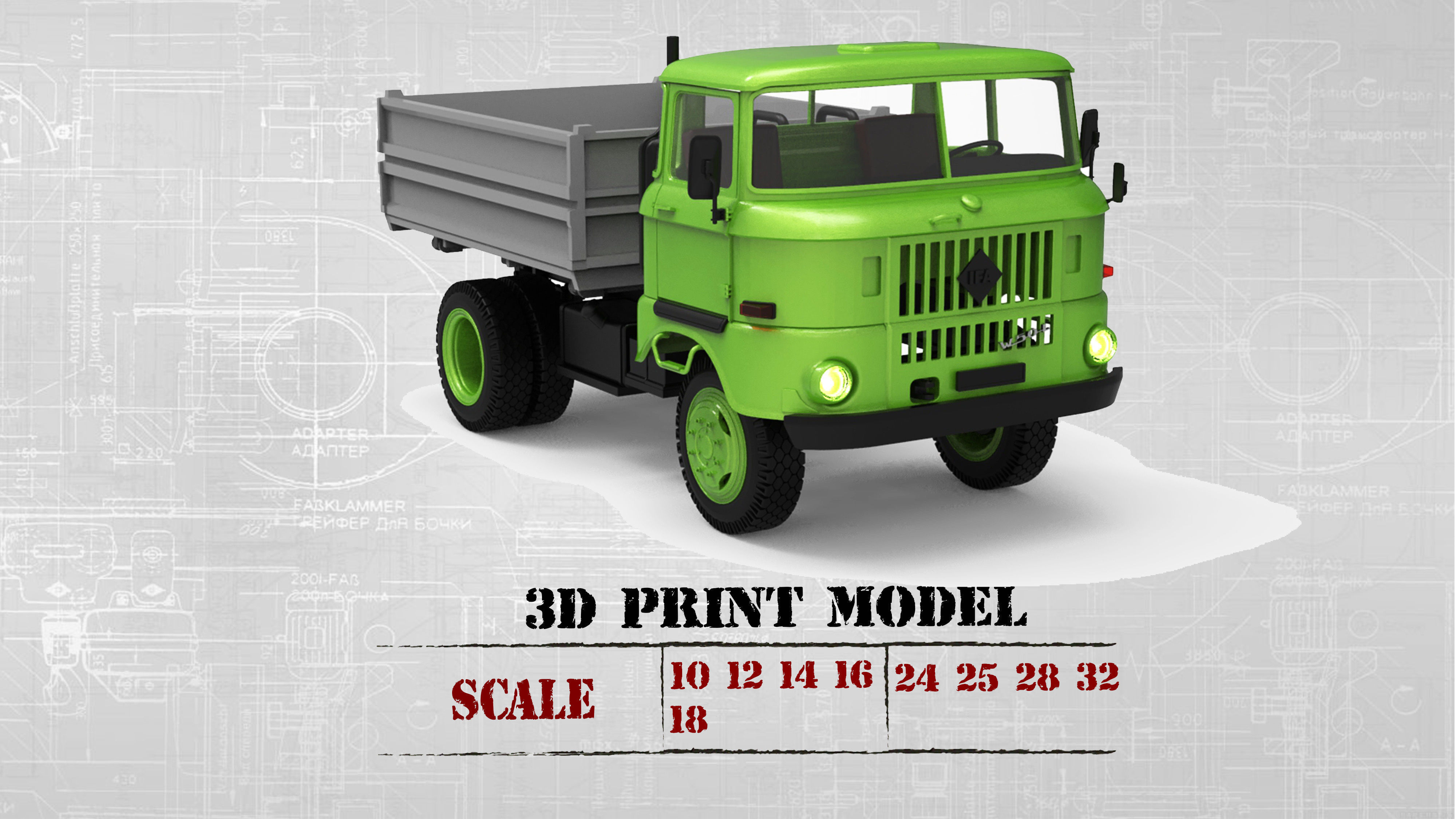 STL Files for 3D Printing IFA w50 short Cab 3D print model_21