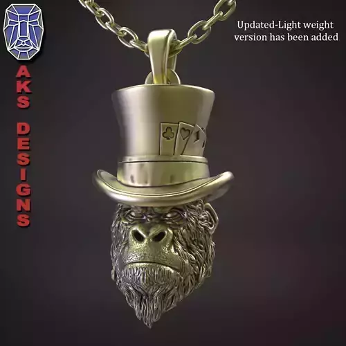 Animal Pendant jewelry Magician guerilla v153 3D print model