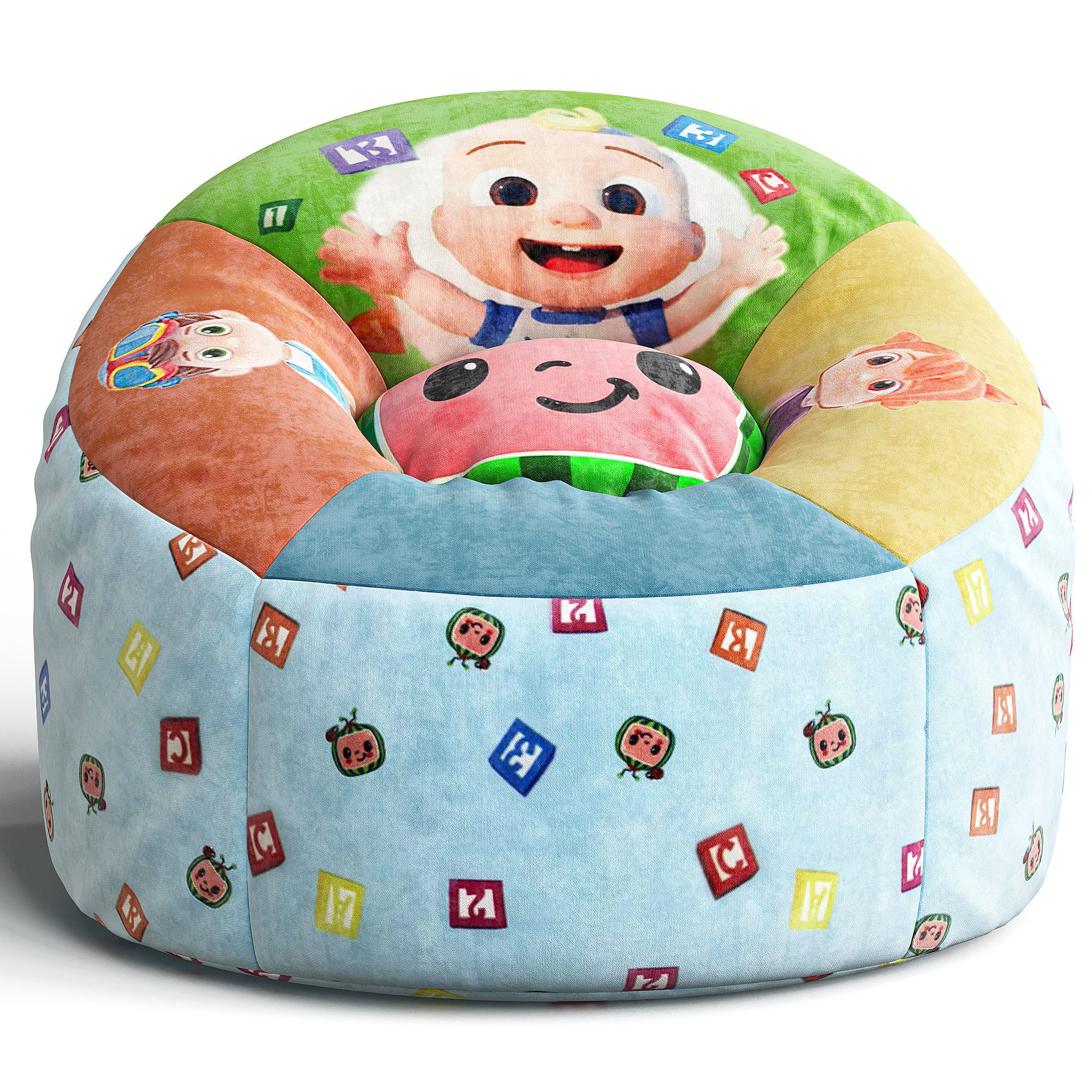 Cocomelon Round Bean Bag Chair for Children  Room 3D model_1