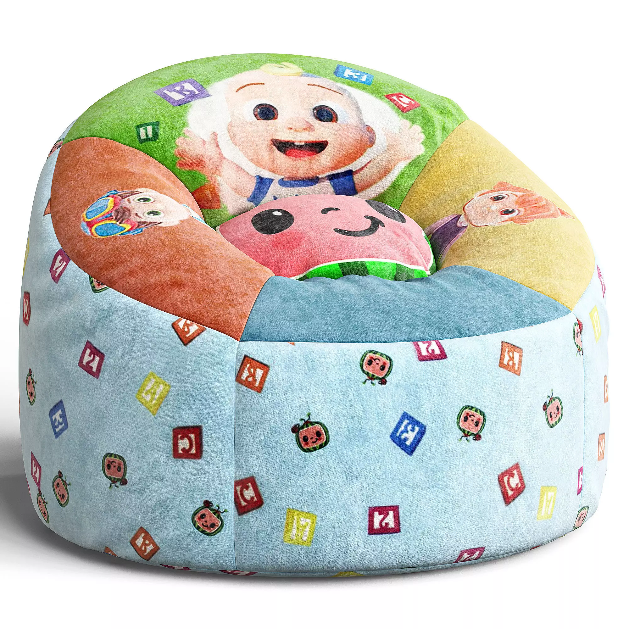 Cocomelon Round Bean Bag Chair for Children  Room 3D model_0