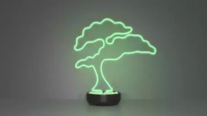 Bonsai 1 - Neon Sign in a Pot