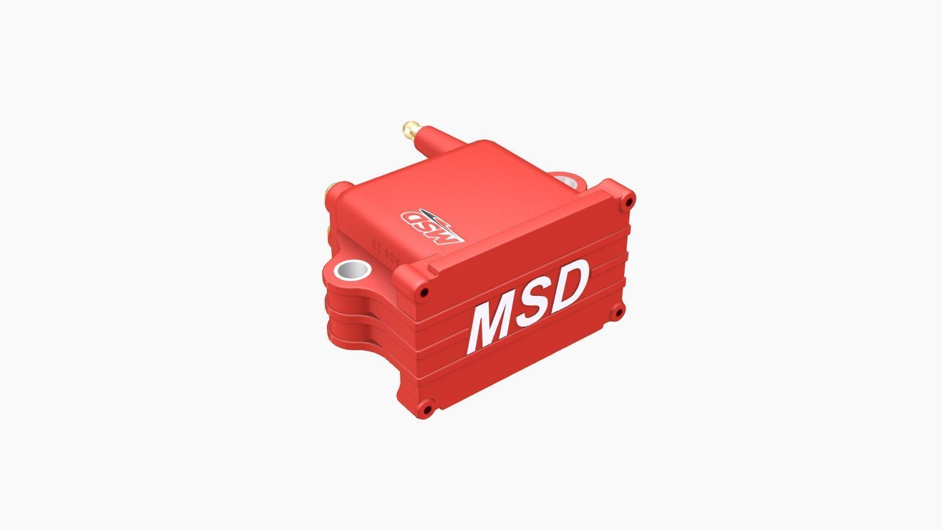 MSD High Output Red ignition coil  Low-poly 3D model_5