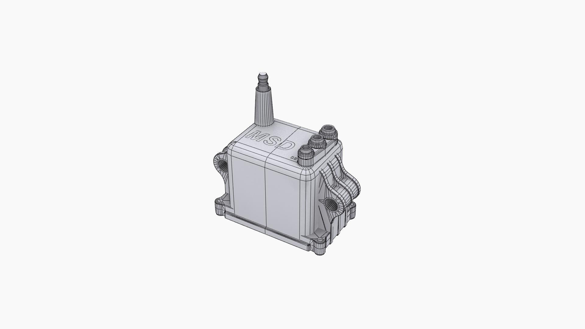 MSD High Output Red ignition coil  Low-poly 3D model_11