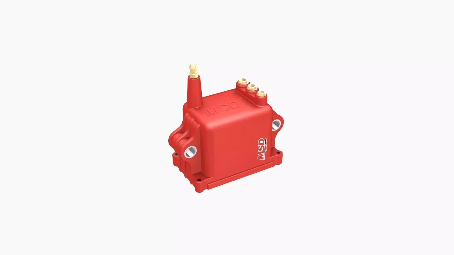 MSD High Output Red ignition coil  Low-poly 3D model_0