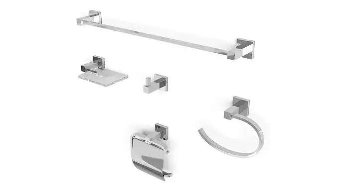 Modern Chrome Bathroom Accessories Set