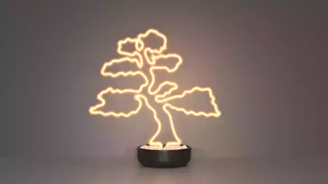 Bonsai 2 - Neon Sign in a Pot