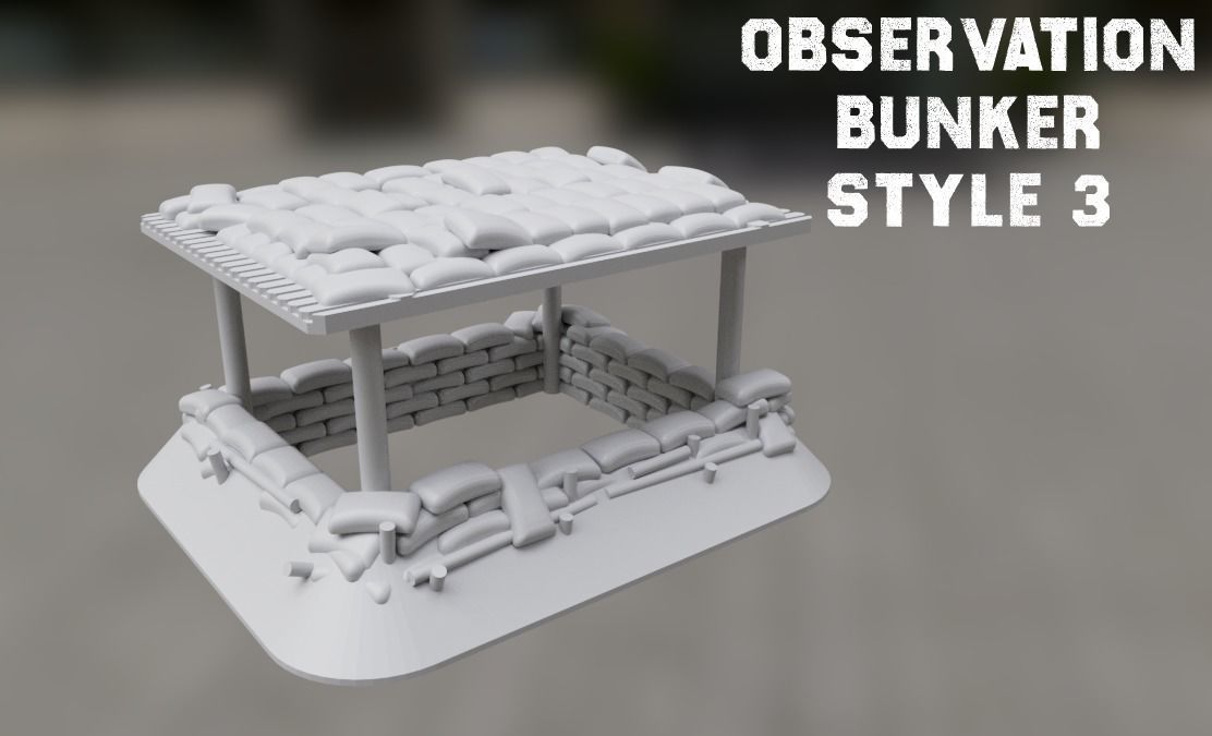 Small Sandbag Bunkers Mega Pack 15mm Scale 3D print model_25