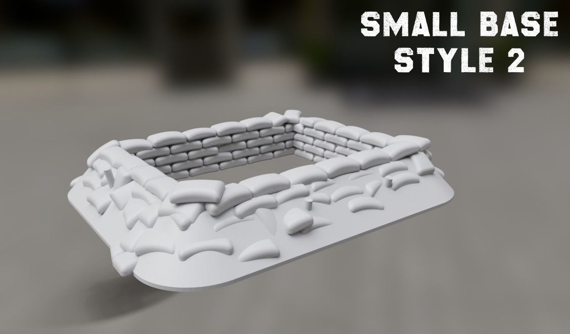 Small Sandbag Bunkers Mega Pack 15mm Scale 3D print model_27