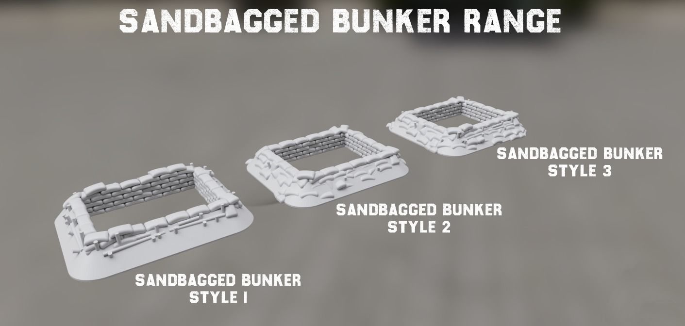 Small Sandbag Bunkers Mega Pack 15mm Scale 3D print model_1