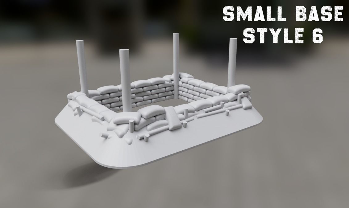 Small Sandbag Bunkers Mega Pack 15mm Scale 3D print model_30