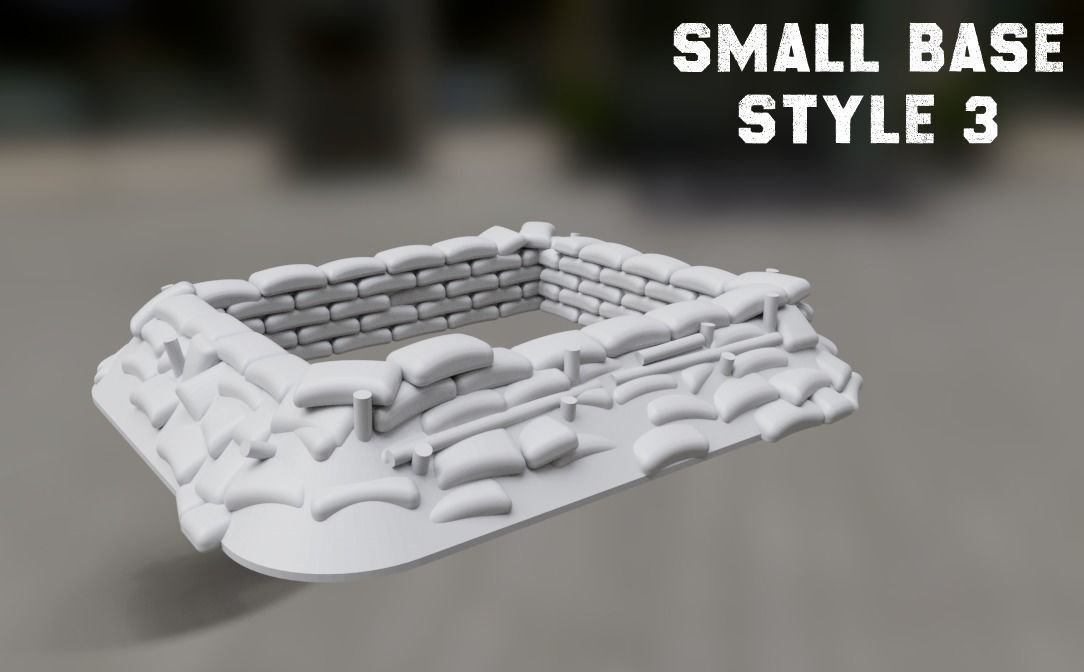 Small Sandbag Bunkers Mega Pack 15mm Scale 3D print model_28